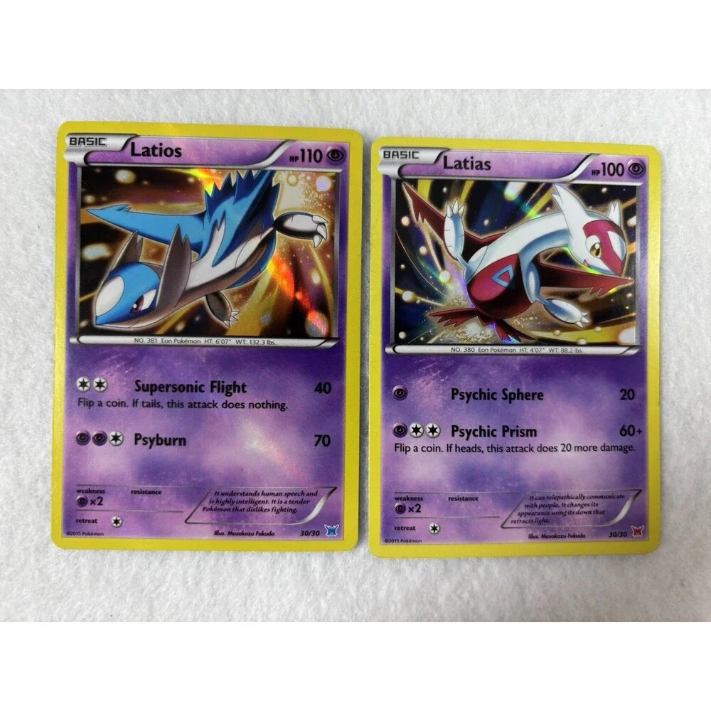 Pokémon Latios 30/30 & Latias 30/30 Holo Rare Promo Card Lot Black Star XY